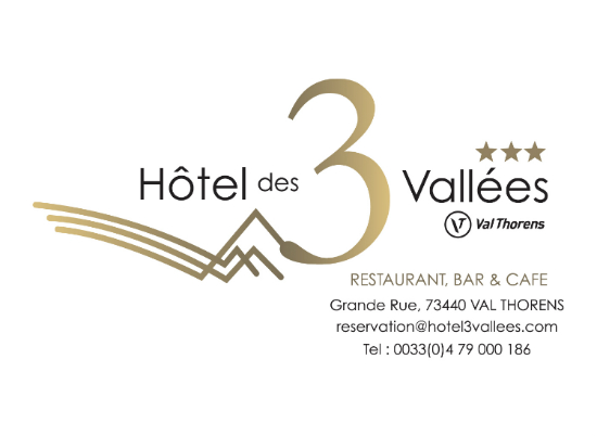 Logo and address Hotel les Trois Vallées, Val Thorens - logo and address