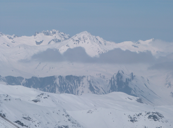 View from Combe de Caron Val Thorens snow report 6/4/13 - view from Combe de Caron