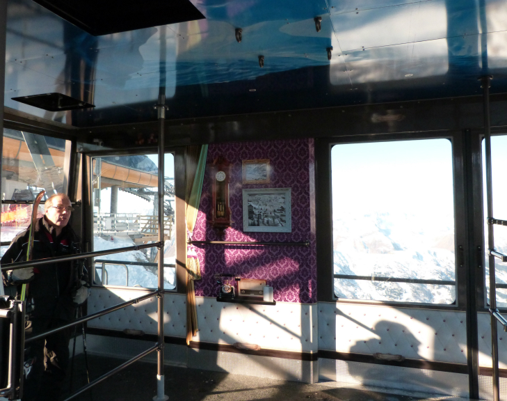 Courchevel Saulire cable car interior