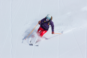 Skiing on the Slalom Stadium, Val Thorens