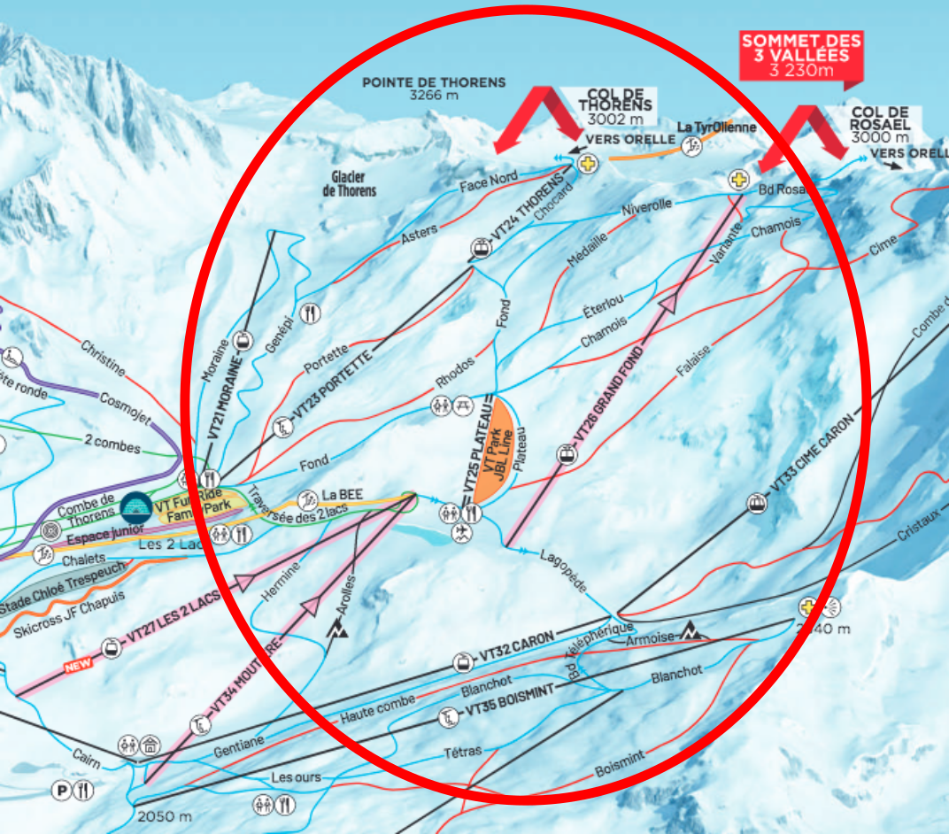 Fond Sector Fond sector of the Val Thorens ski area