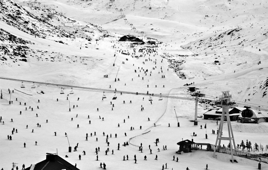 Skiers at New Year 2015-16, Val Thorens Skiers at New Year 2015-16, Val Thorens