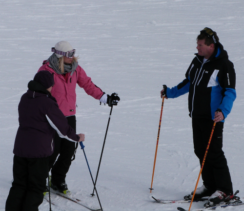 Skiers on the opening Saturday of the season in Val Thorens, 2012-13