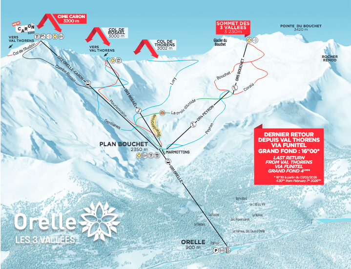 Orelle piste map 2025-26 Orelle piste map 2025-26