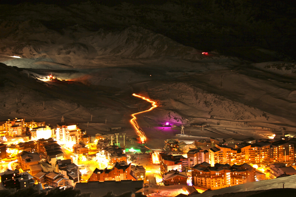 New Year's Eve torchlit descent, Val Thorens New Year's Eve torchlit descent, Val Thorens