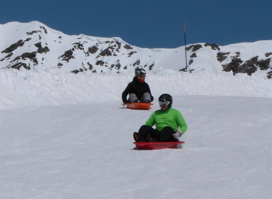 Toboggan Toboggans on the toboggan run in Val Thorens