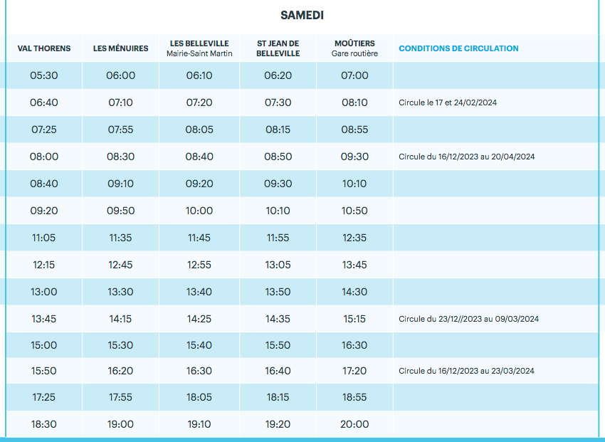 Public buses to Val Thorens