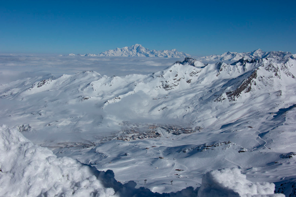 Val Thorens & Mont Blanc from Cime de Caron Val Thorens & Mont Blanc from Cime de Caron
