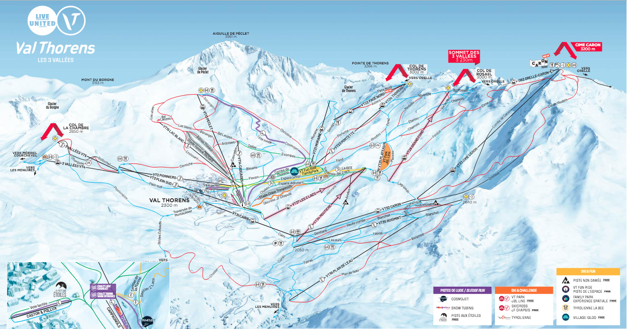 Val Thorens-Orelle piste map 2025-26 Val Thorens-Orelle piste map 2025-26